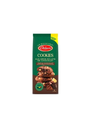 D - Delacre 6 cookies triple chocolat 136 gr