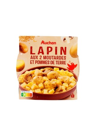 Auchan lapin aux 2 moutardes et pommes de terre 300 gr