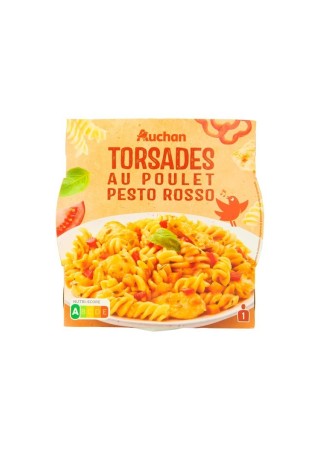 Auchan torsades au poulet pesto rosso 300 gr