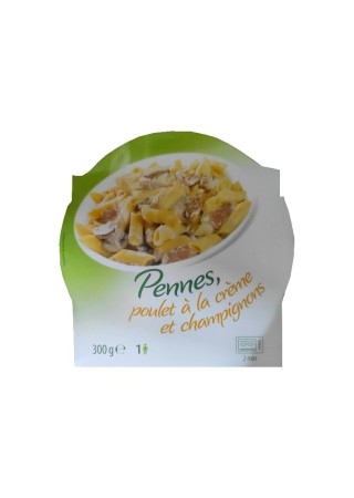 AU - Pennes poulet à la crème et champignons 300 gr