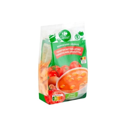 Carrefour Classic Soup velouté tomates avec boulettes 600 gr